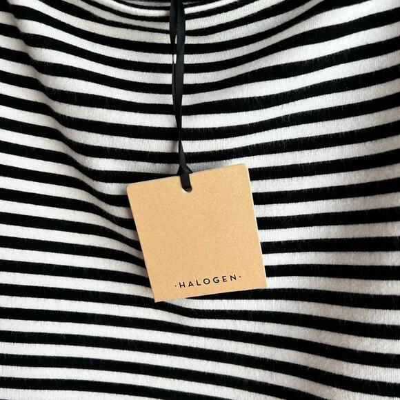 HALOGEN WHITE BLACK WOMEN STRIPED LONG SLEEVE SIZE LARGE BRAND NEW - Picture 6 of 6